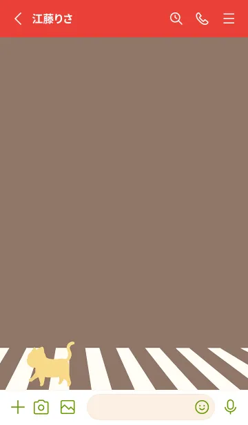 [LINE着せ替え] cat zebra crossing J-brown (Re4)の画像2