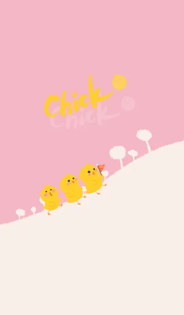 [LINE着せ替え] Chick-pink (Red2)の画像1