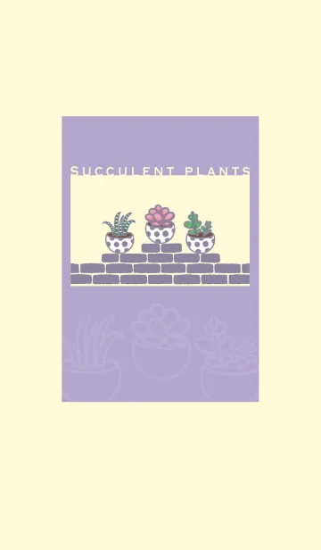 [LINE着せ替え] Succulents J-Grey Purple (Ye5)の画像1