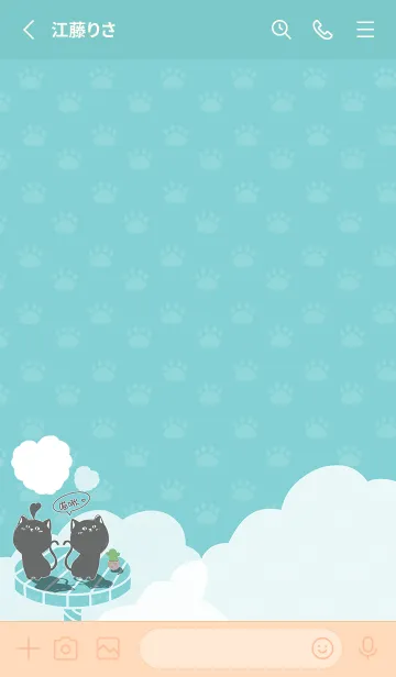 [LINE着せ替え] Cat on Platform J-cyan (Be4)の画像2