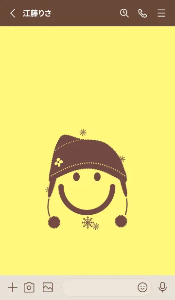 [LINE着せ替え] スマイル＆ニット帽 Primrose Yellowの画像2