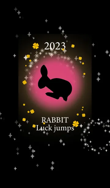 [LINE着せ替え] ピンク ; 2023年 ジャンプ兎で運気上昇！の画像1