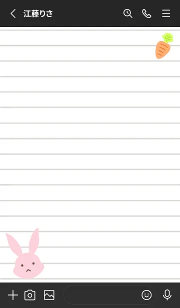 [LINE着せ替え] ピンクバニーのノート/ブラックの画像2