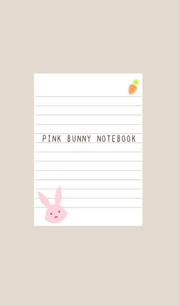 [LINE着せ替え] ピンクバニーのノート/ベージュの画像1