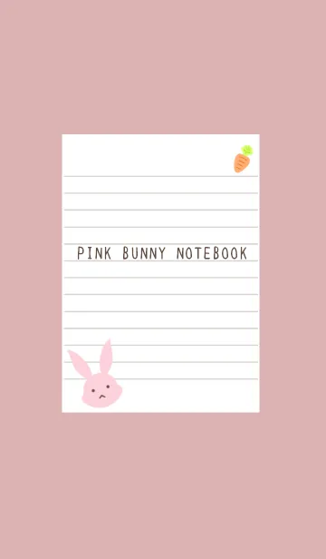 [LINE着せ替え] ピンクバニーのノート/くすみピンクの画像1
