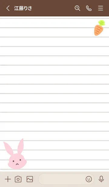 [LINE着せ替え] ピンクバニーのノート/くすみグリーンの画像2
