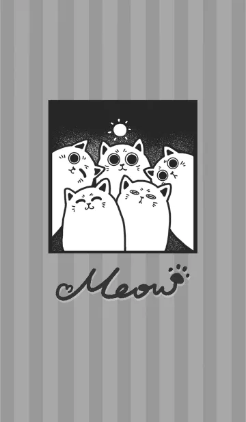 [LINE着せ替え] Meow J-light gray (bw2)の画像1