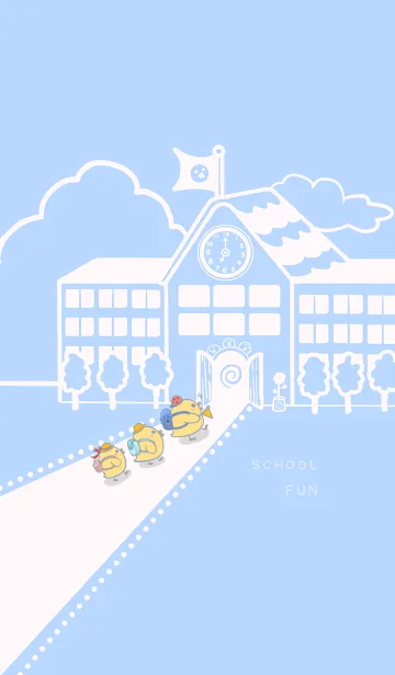 [LINE着せ替え] Yellow Duck School fun-Blue (Pi4)の画像1