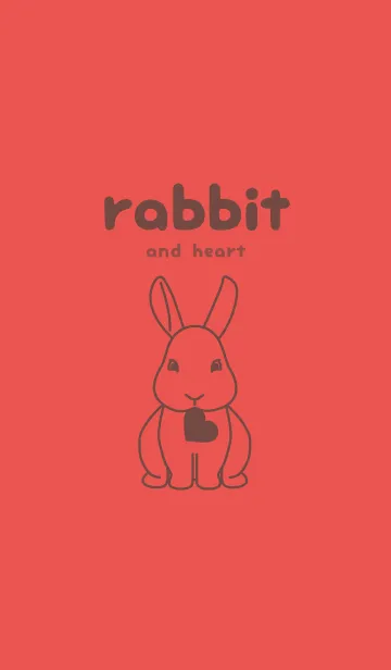 [LINE着せ替え] ウサギとハート (ポピーレッド)の画像1