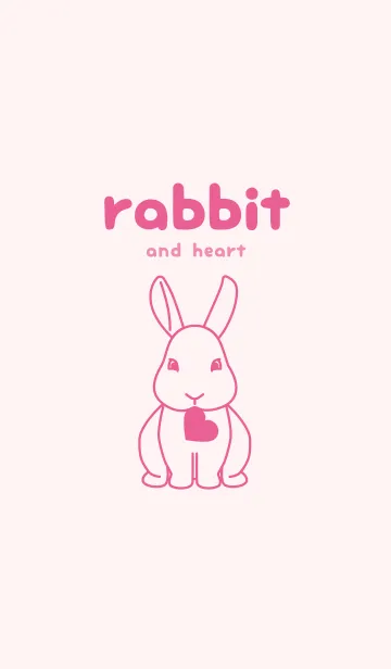 [LINE着せ替え] ウサギとハート (桜色)の画像1