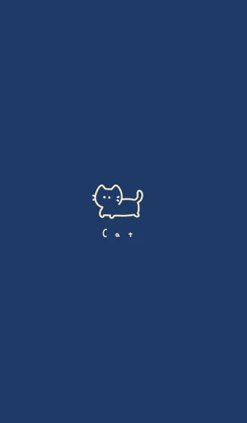 [LINE着せ替え] ねこ. ネイビーとベージュの画像1