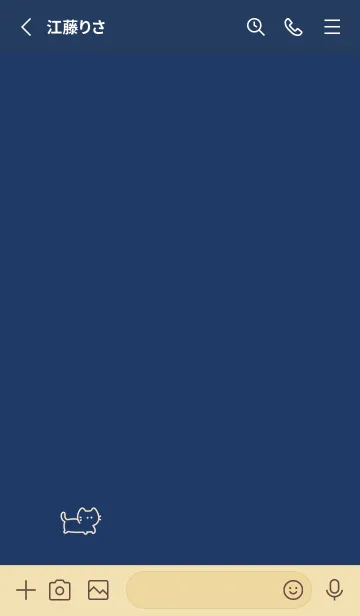 [LINE着せ替え] ねこ. ネイビーとベージュの画像2