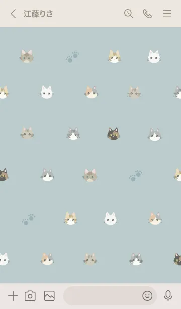 [LINE着せ替え] 猫だらけ  シンプル / blue grayの画像2