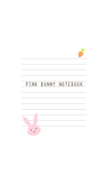 [LINE着せ替え] ピンクバニーのノート/ホワイトの画像1