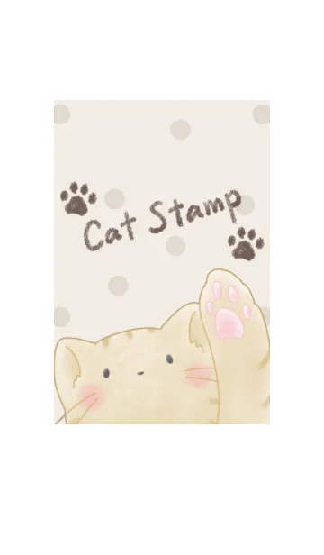 [LINE着せ替え] Cat Stamp -ベージュ- ドットの画像1