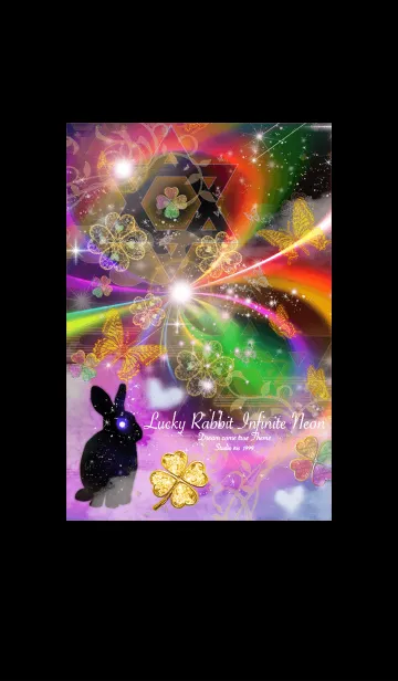 [LINE着せ替え] 運気上昇 うさぎと無限クローバーの画像1