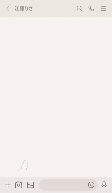 [LINE着せ替え] ねこシルエット。ライトベージュの画像2