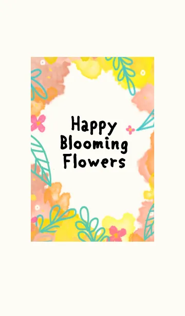 [LINE着せ替え] Happy なオトナシンプル花柄の画像1