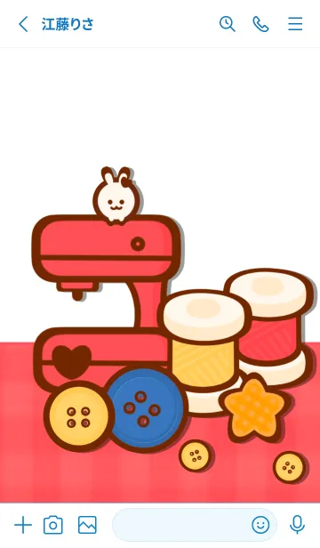 [LINE着せ替え] Happy Time Happy Sewing 2の画像2