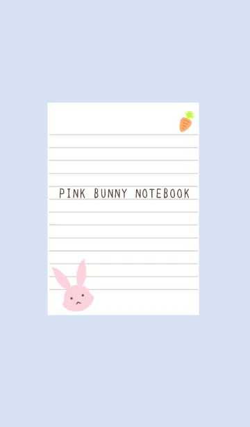 [LINE着せ替え] ピンクバニーのノート/ブルーグレイの画像1
