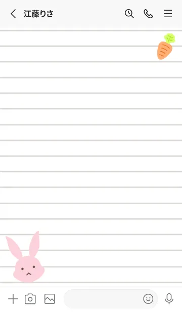 [LINE着せ替え] ピンクバニーのノート/ブルーグレイの画像2