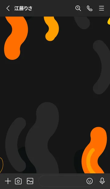 [LINE着せ替え] Abstract Orange Blackの画像2