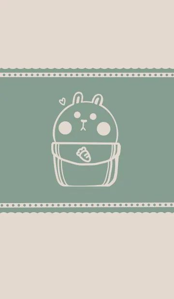 [LINE着せ替え] Pocket cute rabbit J-gray green (Br2)の画像1