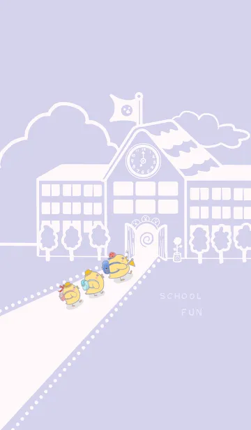 [LINE着せ替え] Yellow Duck School fun-Grey Purple (Pi4)の画像1