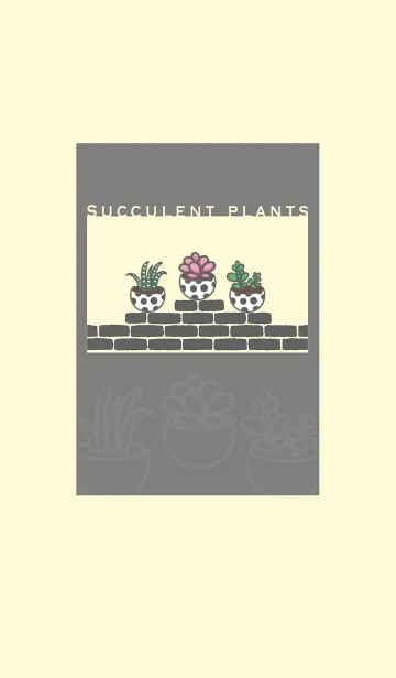 [LINE着せ替え] Succulents J-Grey (Ye5)の画像1