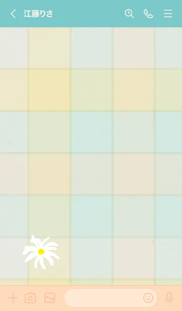 [LINE着せ替え] チェック柄 マーガレット19の画像2