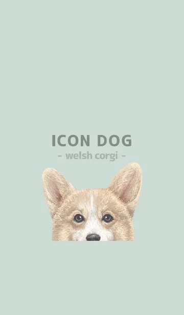 [LINE着せ替え] ICON DOG - コーギー 01 - PASTEL GR/02の画像1