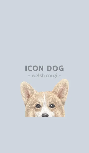 [LINE着せ替え] ICON DOG - コーギー 01 - PASTEL BL/02の画像1