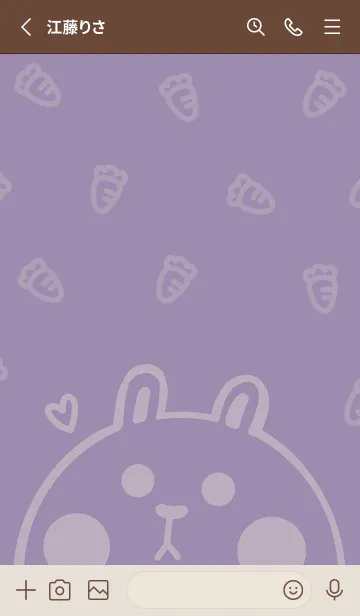 [LINE着せ替え] Bunny and Carrot J-Purple (Br2)の画像2