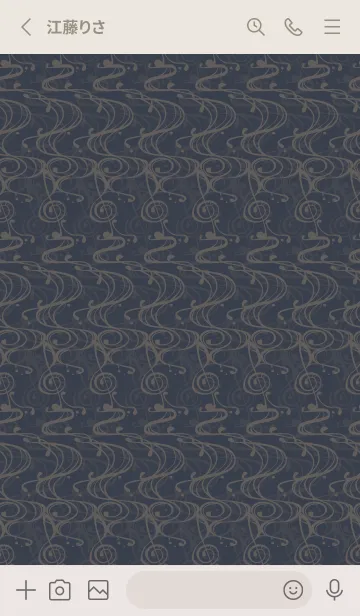 [LINE着せ替え] 和音 流水紋と五線とト音記号 藍鉄の画像2