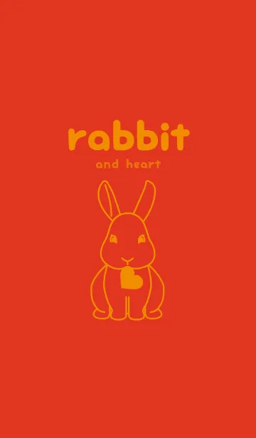 [LINE着せ替え] ウサギとハート (スカーレッド)の画像1