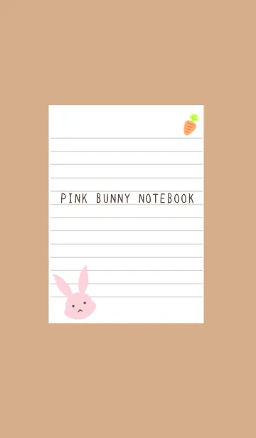 [LINE着せ替え] ピンクバニーのノート/ライトブラウンの画像1