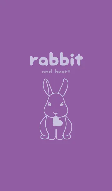 [LINE着せ替え] ウサギとハート (モーブ)の画像1