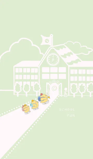 [LINE着せ替え] Yellow Duck School fun-Lime Green(Pi4)の画像1