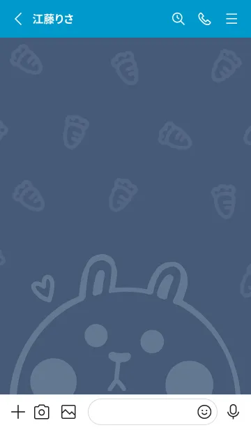 [LINE着せ替え] Bunny and Carrot J-Deep Indigo (Bl2)の画像2