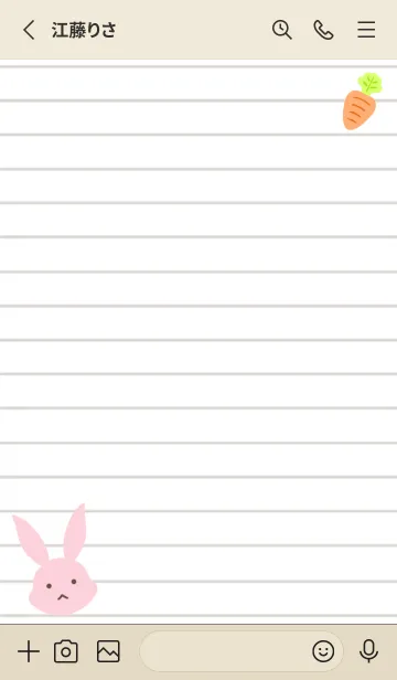 [LINE着せ替え] ピンクバニーのノート/レッド/ベージュの画像2