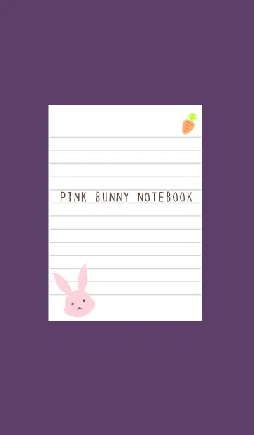 [LINE着せ替え] ピンクバニーのノート/ディープパープルの画像1