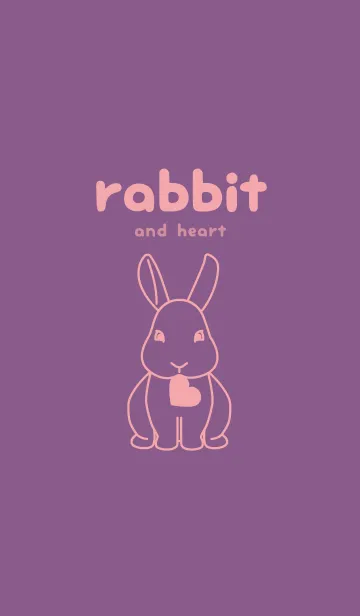 [LINE着せ替え] ウサギとハート (古代紫)の画像1