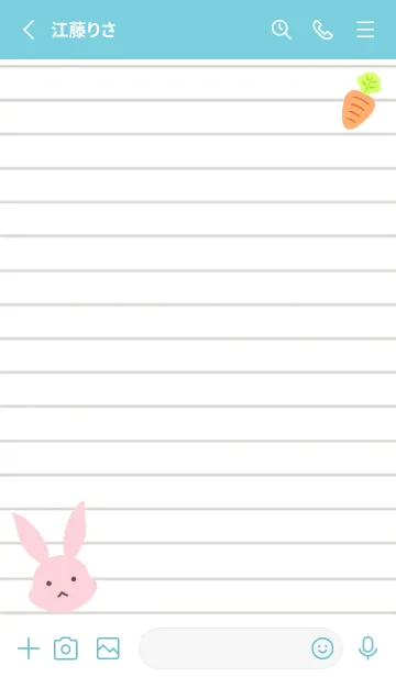 [LINE着せ替え] ピンクバニーのノート/ターコイズブルーの画像2