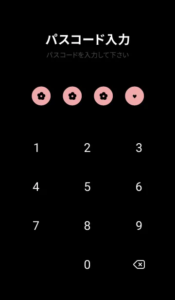 [LINE着せ替え] flower pattern_黒ピンクの画像4
