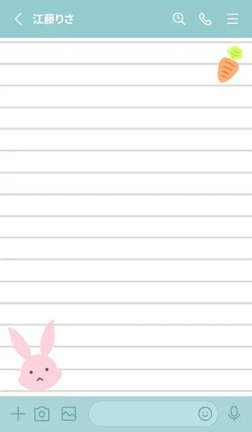 [LINE着せ替え] ピンクバニーのノート/ミントグリーンの画像2