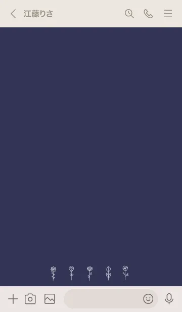 [LINE着せ替え] 花の着せ替え。ネイビーとベージュの画像2