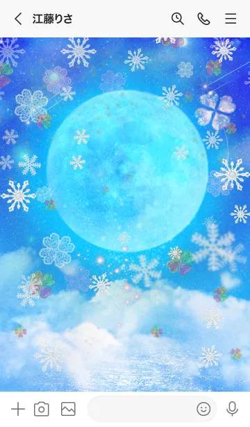 [LINE着せ替え] 願いが叶う♥雪降る満月の画像2