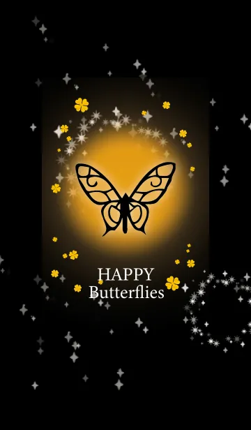 [LINE着せ替え] オレンジ : 風水 幸せの蝶々の画像1