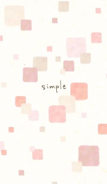 [LINE着せ替え] 水彩 四角 ピンク4の画像1