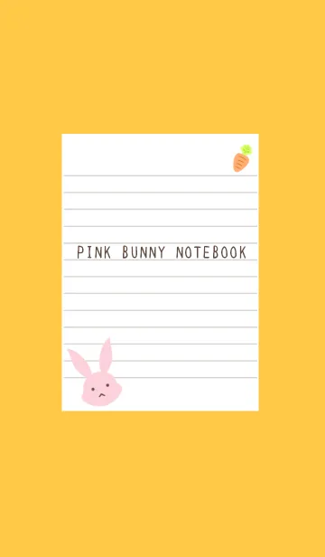 [LINE着せ替え] ピンクバニーのノート/オレンジの画像1